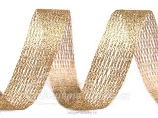Tvarovací stuha - síťka světlejší zlatá, šíře 1,5-12,5 cm, návin 10 m