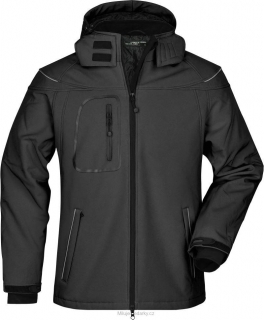 Pánská 3-vrstvá zimní softshellová bunda, James & Nicholson, XL černá