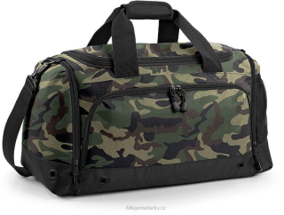 Sportovní/cestovní taška BagBase se zakulacenými kapsami, hnědo-zelený maskáč