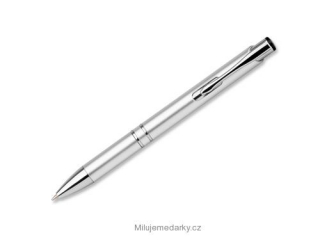 stříbrné plastové kuličkové pero sunny, balení 10 ks