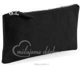 Jednoduchá malá kosmetická taška se zipem, pevná bavlna, černá, 19x11cm