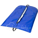 Modrý nylonový obal, cestovní vak na šaty nebo oblek, s uchem