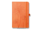 luxusní oranžový zápisník s efektní ražbou v dárkové krabičce