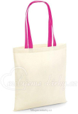 Bavlněná nákupní taška pevná s růžovými držadly
