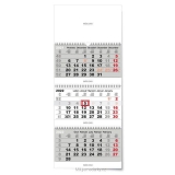 1 ks tříměsíční nástěnný kalendář 2022 šedý skládací se spirálou, mezinár.svátky