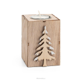 Dřevěný svícen na 1 čajovou svíčku, design stromku