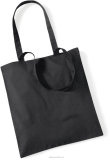 Nákupní taška bavlněná s dlouhými držadly, 140g, černá