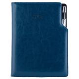 Tmavě modrý diář GEP B5 týdenní 2026 s propiskou