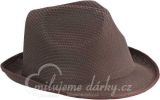 Hnědý textilní unisex tvarovaný klobouk