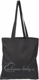 Bavlněná nákupní taška, černá, 38x42, držadla 30cm