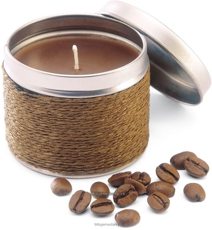 Aromatická svíčka s vůní kávy zabalená v plechovém boxu s víčkem, II.jakost