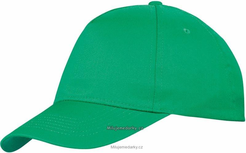 jasně zelená pětidílná čepice s nízkým profilem