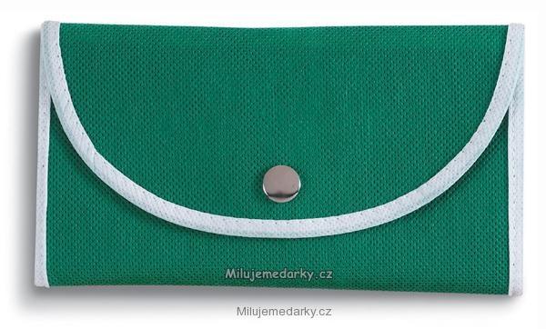 zelená skládací nákupní taška Foldy s bílým lemem