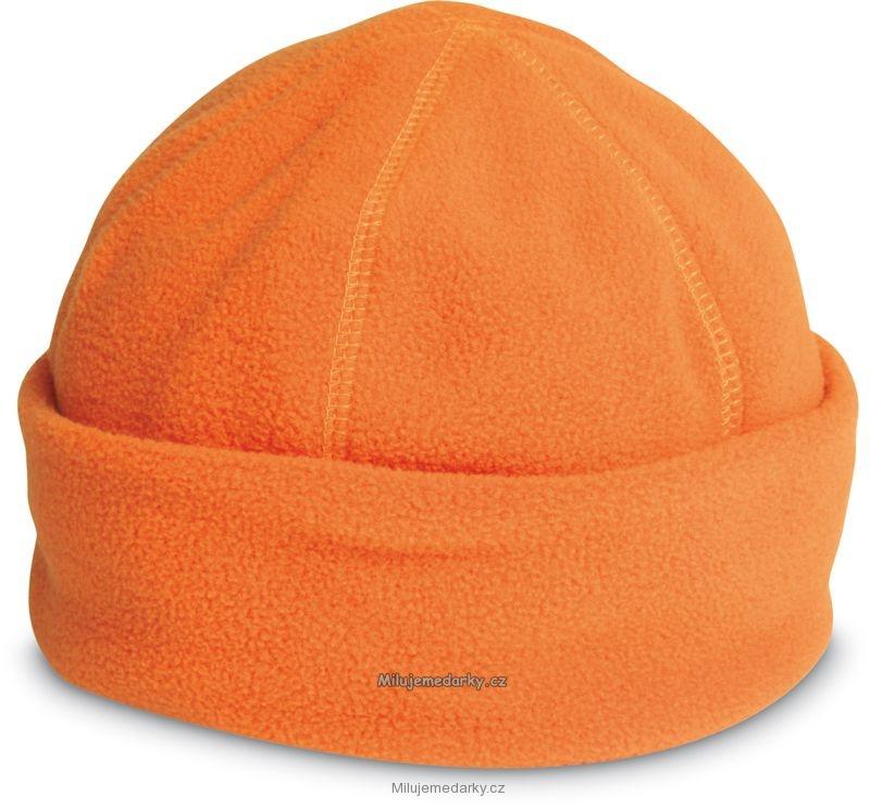 oranžová fleecová čepice