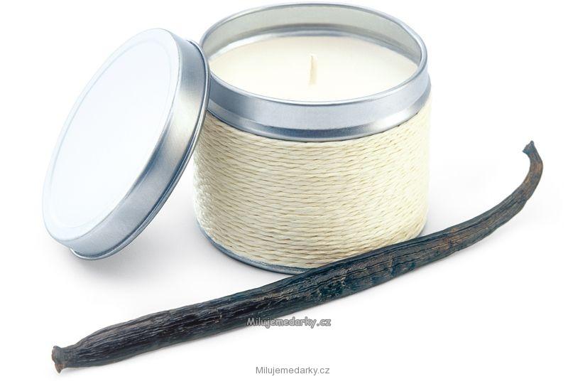aromatická svíčka s vůní vanilky v plechovém boxu II.