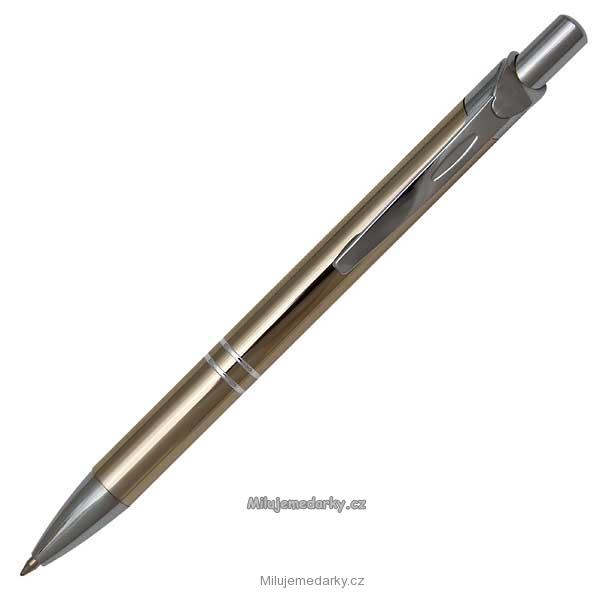 Zlato-stříbrné kovové kuličkové pero LENA, 1 ks