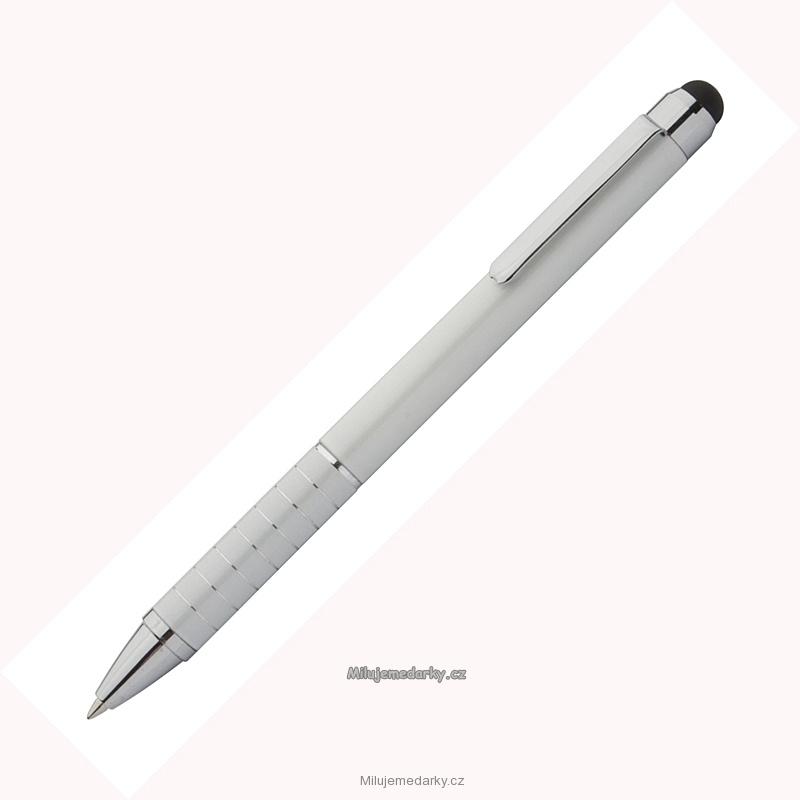 Bílé aluminiové pero se stylusem
