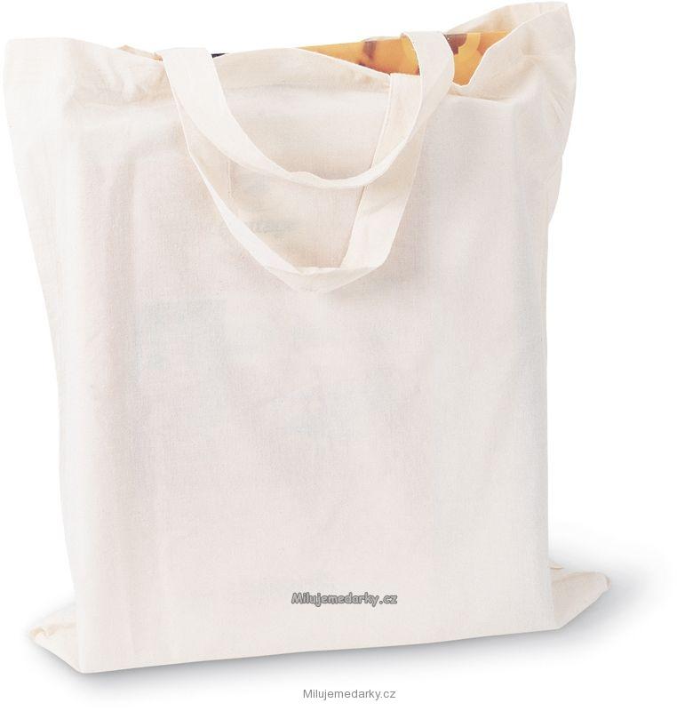 nákupní taška z přírodní bavlny s krátkými uchy