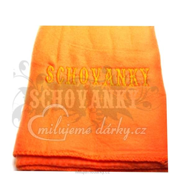 Fleece deka Schovanky oranžová, 135x150