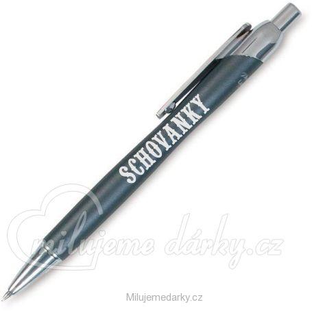 Kuličkové pero plastové-propiska s logem Schovanky, barva na vyžádání