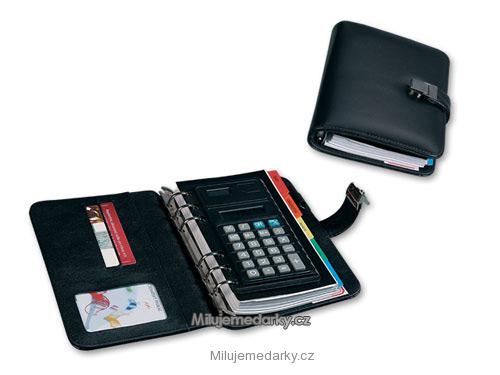 kapesní zápisník s kalkulačkou - organizér se záložkami a kalkulačkou