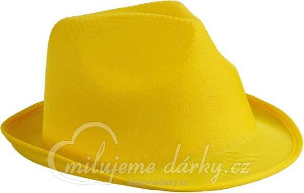 Žlutý textilní unisex tvarovaný klobouk