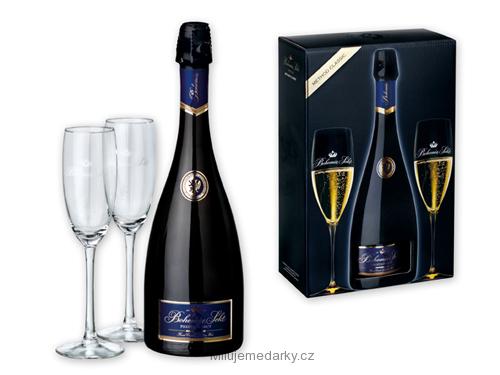 BOHEMIA SEKT PRESTIGE BRUT sekt 750 ml + 2 skleničky 