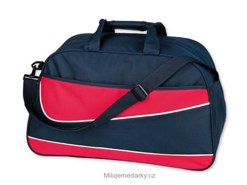 sportovní / cestovní taška s červenou přední kapsou