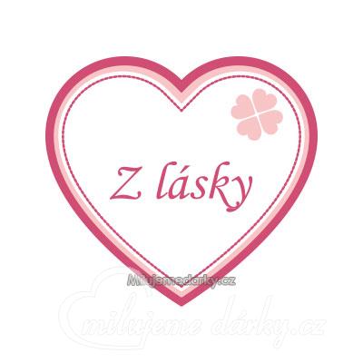 srdíčková visačka na dárek - Z lásky