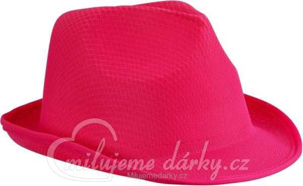 Růžový textilní unisex tvarovaný klobouk