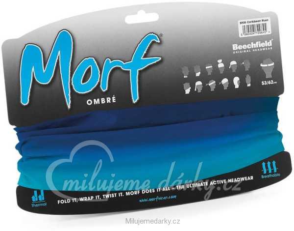 Morf® Ombré bandana - víceúčelový šátek/nákrčník na zakrytí úst, nosu, modrá