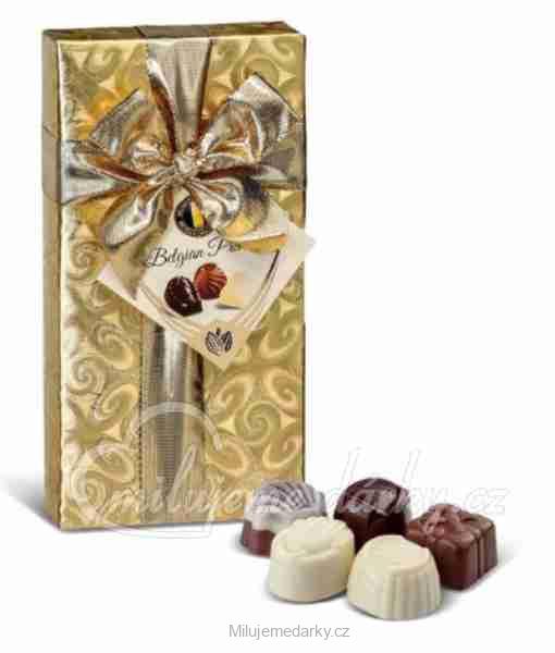Belgické pralinky ve zlatém dárkovém balení, 100 g