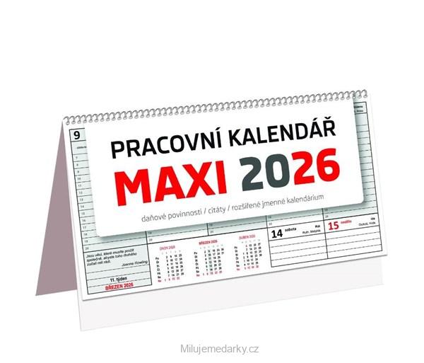 Stolní týdenní bezobrázkový kalendář MAXI Managerský velký, 2026