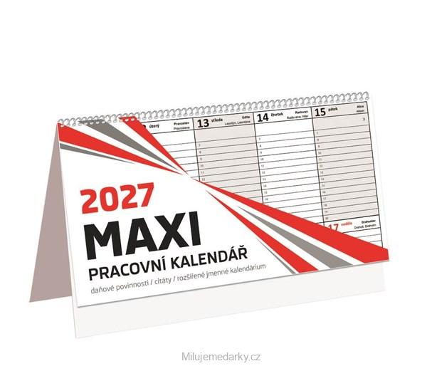 Stolní týdenní bezobrázkový kalendář MAXI Managerský velký, 2027