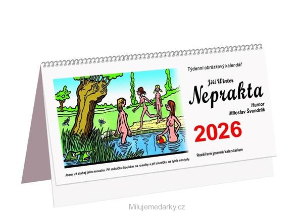 Stolní týdenní kalendář NEPRAKTA - ŠVANDRLÍK 2026