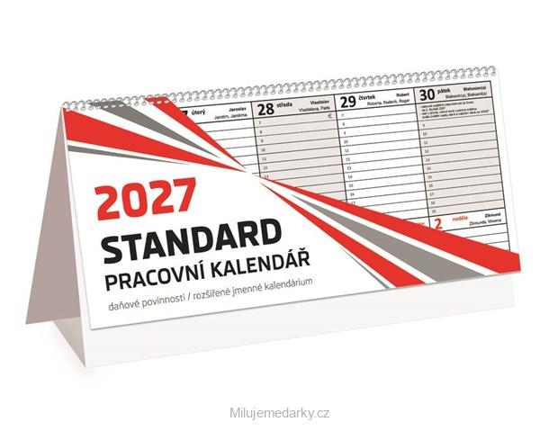 Stolní týdenní bezobrázkový kalendář STANDARD, 2027