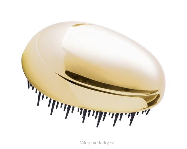 Kartáč na vlasy pro snadné rozčesávání, metalický zlatý