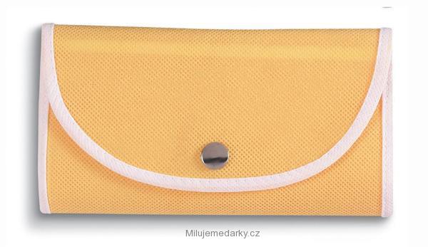 žlutá skládací nákupní taška Foldy s bílým lemem