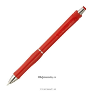 10 ks plastové kuličkové pero MICRO s mikrohrotem červené
