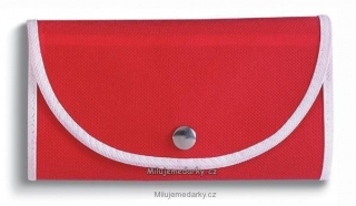 červená skládací nákupní taška Foldy s bílým lemem