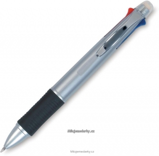 multifunkční pero 6 v 1 (4 propisky, tužka, guma), balení 2 ks