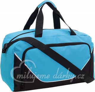 světle modrá cestovní taška s velkou přední kapsou S