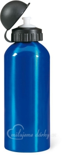 modrá kovová chladicí láhev na nápoje 600 ml
