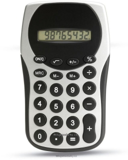 černo-stříbrný kontrastní kalkulátor Countolor