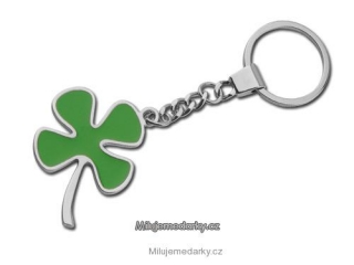 Přívěsek na klíče ve tvaru zelený čtyřlístek