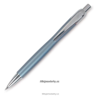 10 ks plastové kuličkové pero ROKI s modrou metalízou