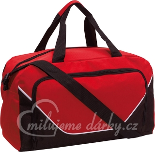 červená cestovní taška s velkou přední kapsou S