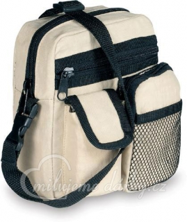 béžová cestovní taška přes rameno/ledvinka