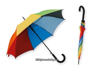 Duhový polyesterový deštník s automatickým otvíráním a plastovou rukojetí