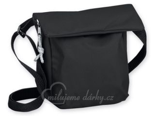 Polyesterová taška se zipem a s popruhem přes rameno, černá, 1 ks